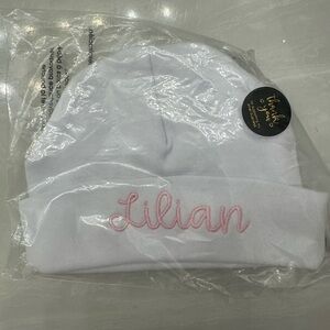 Lilian White and Pink Kids Beanie